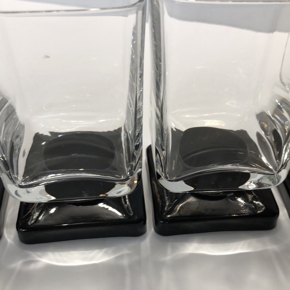 Set Of Four Vintage Disaronno Amethyst Pedestal Square Base  Cocktail Glasses - Picture 15 of 16